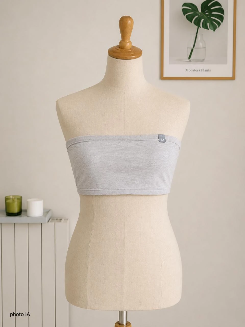 Soutien-gorge bandeau Etam gris chiné dos nu invisible  confort Taille M neuf